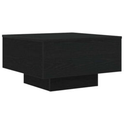 Berkfield Coffee Table With Led Lights Black Oak 55X55X31 Cm - thumbnail 5
