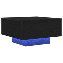Berkfield Coffee Table With Led Lights Black Oak 55X55X31 Cm - thumbnail 4