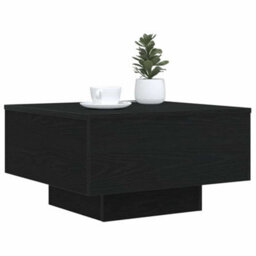 Berkfield Coffee Table With Led Lights Black Oak 55X55X31 Cm - thumbnail 3