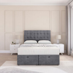 "Sloomy Alabama Armour Coniston 4Ft6 Ottoman Bed End Opening With Sprung Memory Mattress & 26"" Headboard-Double" - thumbnail 2