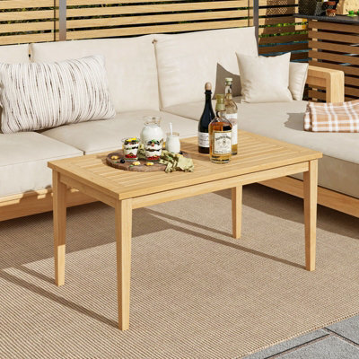 Gainoom Outdoor Indoor Teak Wood Coffee Table Premium Solid Wood Patio Side Table - image 1
