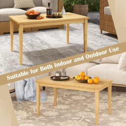 Gainoom Outdoor Indoor Teak Wood Coffee Table Premium Solid Wood Patio Side Table - thumbnail 5