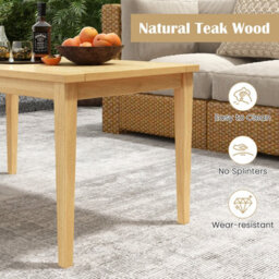 Gainoom Outdoor Indoor Teak Wood Coffee Table Premium Solid Wood Patio Side Table - thumbnail 7
