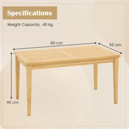 Gainoom Outdoor Indoor Teak Wood Coffee Table Premium Solid Wood Patio Side Table - thumbnail 2