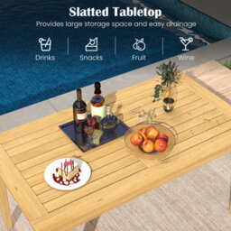 Gainoom Outdoor Indoor Teak Wood Coffee Table Premium Solid Wood Patio Side Table - thumbnail 8