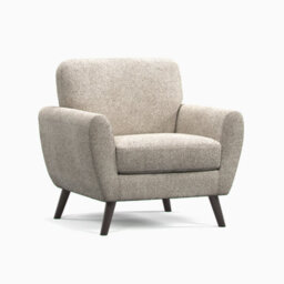 Furnishings For Less UK Matlock Boucle Linen Fabric Curved Arm Single Seater Armchair - thumbnail 1