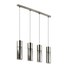 Luminosa Lighting Luminosa Annika Bar Pendant Ceiling Light Nickel Matt Glass Shade 4X E27 - thumbnail 2