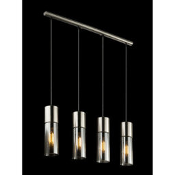 Luminosa Lighting Luminosa Annika Bar Pendant Ceiling Light Nickel Matt Glass Shade 4X E27 - thumbnail 5