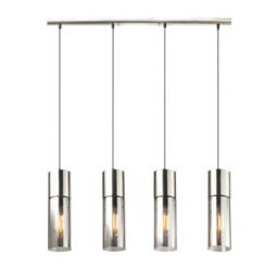Luminosa Lighting Luminosa Annika Bar Pendant Ceiling Light Nickel Matt Glass Shade 4X E27 - thumbnail 3
