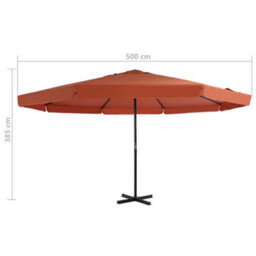 Berkfield Outdoor Parasol With Aluminium Pole 500 Cm Terracotta - thumbnail 7