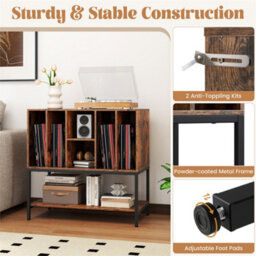 Record Player Stand Turntable Table With Charging Station - thumbnail 5