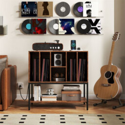 Record Player Stand Turntable Table With Charging Station - thumbnail 6
