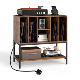 Record Player Stand Turntable Table With Charging Station - thumbnail 1