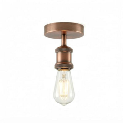 Single Head Retro Flush Mount Ceiling Light E27 Lamp Holder Sconce Chandelier For Living Room Dining Room - image 1