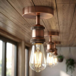 Single Head Retro Flush Mount Ceiling Light E27 Lamp Holder Sconce Chandelier For Living Room Dining Room - thumbnail 3