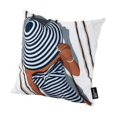 Hayward 50 X 50Cm Outdoor Cushion, Summertime Snooze Classic Square Design, Shower-Resistant Square Cushion For Garden & Patio - image 1