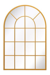 Mirroroutlet The Arcus Gold Framed Arched Window Leaner/wall Mirror 120Cm X 80Cm - thumbnail 2
