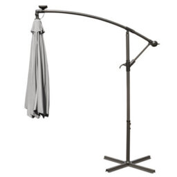 Sundaze 3M Grey Garden Banana Parasol Cantilever Umbrella With Solar Led Lights Outdoor Patio - thumbnail 7