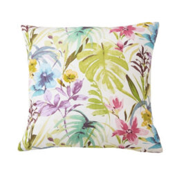4 X Palm Summer Scatter Cushions - Square Filled Pillows For Home Garden Sofa, Chair, Bench, Seating Furniture - 43 X 43Cm - thumbnail 1