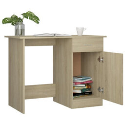 Berkfield Modern Desk Sonoma Oak 100X50X76 Cm Engineered Wood - thumbnail 6
