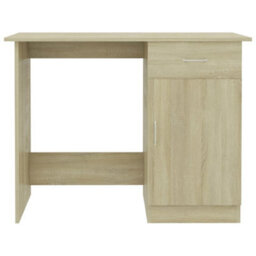 Berkfield Modern Desk Sonoma Oak 100X50X76 Cm Engineered Wood - thumbnail 7