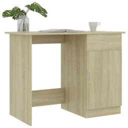 Berkfield Modern Desk Sonoma Oak 100X50X76 Cm Engineered Wood - thumbnail 3