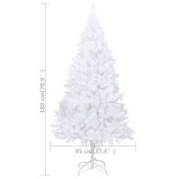 Berkfield Artificial Christmas Tree With Thick Branches White 180 Cm Pvc - thumbnail 6