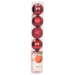 Shatchi 50mm/18Pcs Christmas Baubles Shatterproof Dark Red, Christmas Tree Decorations - thumbnail 4