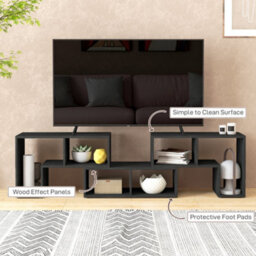 Wyld Haus Tota Modular Tv Stand 134-180Cm Black Wood-Effect, 3-Block Adjustable Unit Supporting Up To 75-Inch Tvs - thumbnail 5