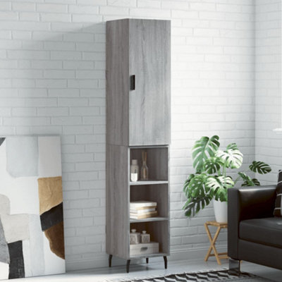 Berkfield Highboard Grey Sonoma 34.5X34X180 Cm Engineered Wood - image 1