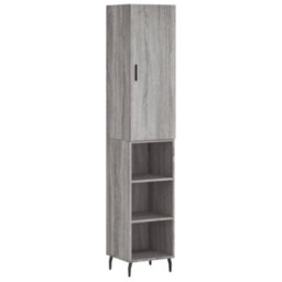 Berkfield Highboard Grey Sonoma 34.5X34X180 Cm Engineered Wood - thumbnail 2
