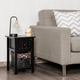 Costway Set Of 2 Chest Of Drawers Side Table Beside Table Nightstand W/ Removeable Baskets - thumbnail 3