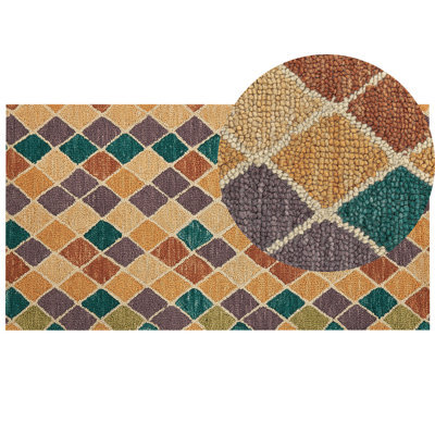 Beliani Rug Keskin Multicolour 80 X 150 Cm Wool - image 1