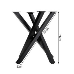 "28"" Metal Coffee Table Legs X Shaped Industrial Dining Table Desk Leg Heavy Duty" - thumbnail 2