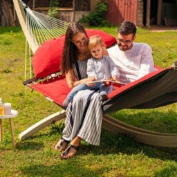 Amazonas The Fat Padded Hammock & Wooden Stand Set - Red - thumbnail 4