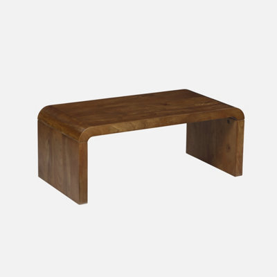 Sweeek - Rectangular Coffee Table Solid Acacia Wood Walnut 100X50X40 Cm - Dana - image 1