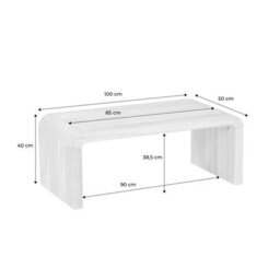 Sweeek - Rectangular Coffee Table Solid Acacia Wood Walnut 100X50X40 Cm - Dana - thumbnail 6