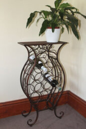 Garden Market Place Wine Rack - Decorative Free Standing Metal Framed Wine Rack For 13 Wine Bottles With Shelf - Bronze - thumbnail 2