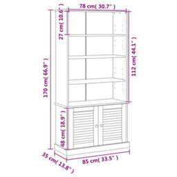 Vidaxl Bookcase Vigo White 85X35X170 Cm Solid Wood Pine - thumbnail 3