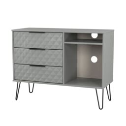 Anzio Matt Dusk Grey Tv Stand With 2 Shelves & 3 Drawers, (H)74.2Cm X (W)96.8Cm X (D)39.2Cm - thumbnail 3