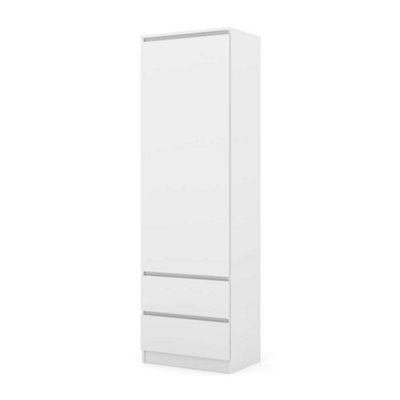 Arte Maja 60Cm Tall Cabinet - White, Bright Slimline Cabinet With Shelves And Drawers - image 1