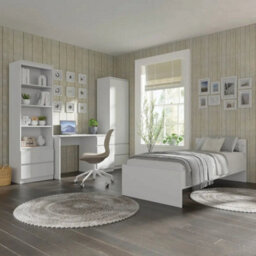 Arte Maja 60Cm Tall Cabinet - White, Bright Slimline Cabinet With Shelves And Drawers - thumbnail 6