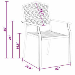 Walplus Chair 4 Pcs Anthracite 56 X 65 X 89Cm Steel - thumbnail 9