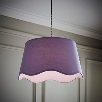 Valuelights Mabel Large Lilac Scallop Edge Linen Lamp Shade And Bulb (D)45Cm - image 1