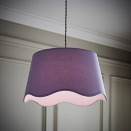 Valuelights Mabel Large Lilac Scallop Edge Linen Lamp Shade And Bulb (D)45Cm