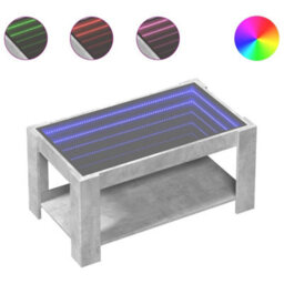 Berkfield Coffee Table With Led Concrete Grey 93X53X45 Cm Engineered Wood - thumbnail 2