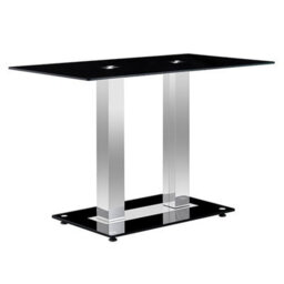 Furniture in Fashion Jet Small Black Glass Dining Table With Chrome Supports - thumbnail 2