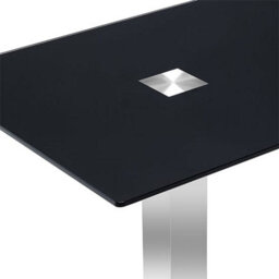 Furniture in Fashion Jet Small Black Glass Dining Table With Chrome Supports - thumbnail 6