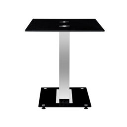 Furniture in Fashion Jet Small Black Glass Dining Table With Chrome Supports - thumbnail 5