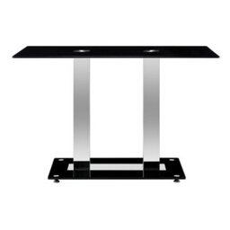 Furniture in Fashion Jet Small Black Glass Dining Table With Chrome Supports - thumbnail 4